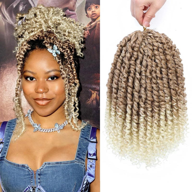 Nice One PreTwisted Passion Twist Hair 8 Packs 112 Strands Pre Looped Passion Twist Braiding Hair for Women Short Passion Twists Crochet Hair Synthetic Hair Extensions10 Inch Pack of 8 T27613
